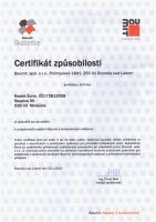 Baumit certifikát 2015 - kliknutím zobrazíte certifikát v plné velikosti