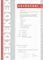 Osvědčení DEKTRADE - kliknutím zobrazíte osvědčení v plné velikosti