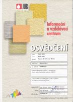 Osvědčení JUB - kliknutím zobrazíte osvědčení v plné velikosti